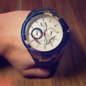 Men’s Armani Exchange Watch Blue w/ Silicone Band